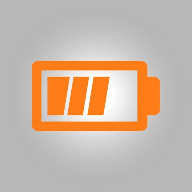 Pil şarj simge vektör. Düz tasarım stili.