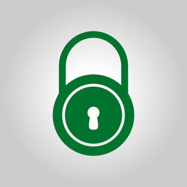 Kilit simgesi. Düz tasarım stili. Kullanıcı erişimi.