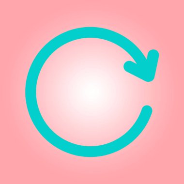 Dairesel ok işareti simge vektör. Sağa taşır oku.