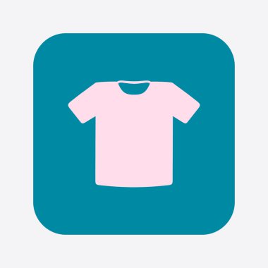T-shirt işareti simgesi. Giysi sembolü. Düz tasarım stili.