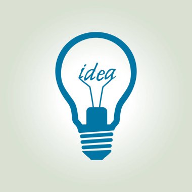 Işık lamba işareti simgesi. Fikir sembolü. Düz tasarım stili.