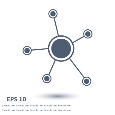Sosyal ağ tek simge. Küresel teknoloji. İş sosyal bağlantıları ağ.