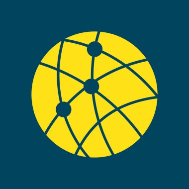 Küresel teknoloji veya sosyal ağ simge işareti simgesi.