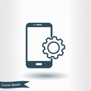 Akıllı telefon hizmetleri simgesi. Mobil kullanıcılar için destek.