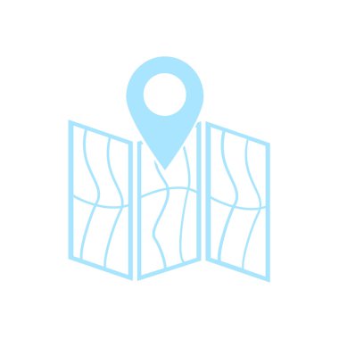 harita ve PIN, vektör çizim basit simgesi