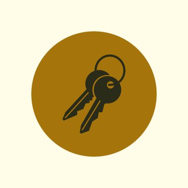 Anahtar simgesi. Kilit simgesi. Güvenlik işareti. Düz tasarım stili.