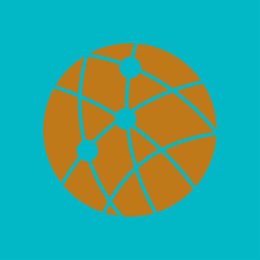 Küresel teknoloji veya sosyal ağ simge işareti simgesi.