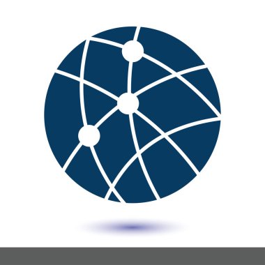 Küresel teknoloji veya sosyal ağ simge işareti simgesi.