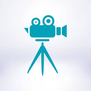 Sinema kamera simgesi. Düz tasarım stili. Vektör.