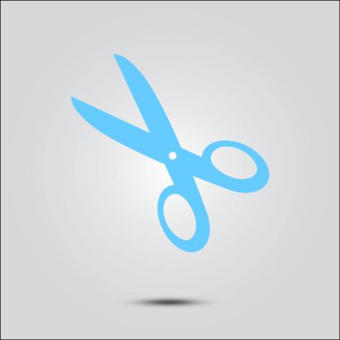 Makas simgesi. Mark burayı kes. Düz tasarım.