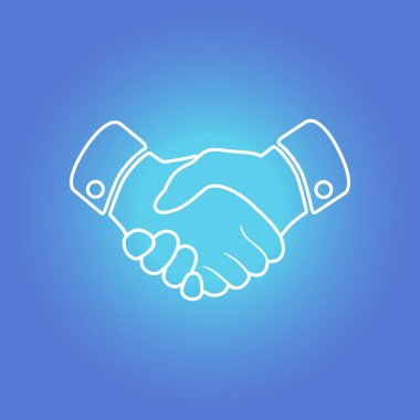 El sıkışma işareti simgesi. Başarılı iş sembolü. Düz tasarım stili.