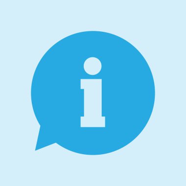 Bilgi: konuşma balonu sembolü. Düz tasarım stili