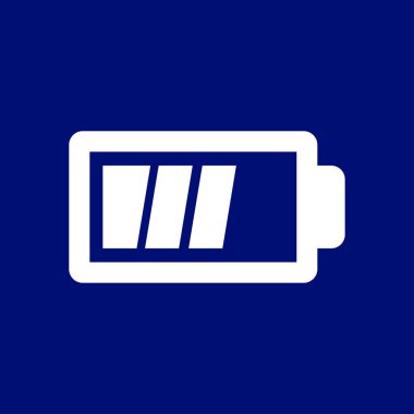 Pil şarj simge vektör. Düz tasarım stili.