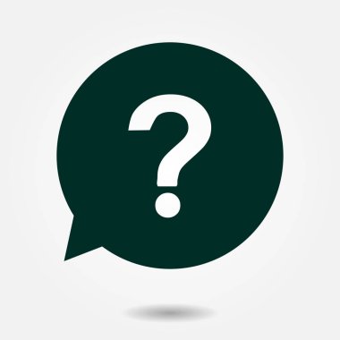 Soru işareti işareti simgesi. Yardım simgesi. SSS işareti. Düz tasarım stili. 