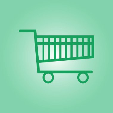 Grafik alışveriş düz simgesi. Bir ürünü Sepete Ekle.