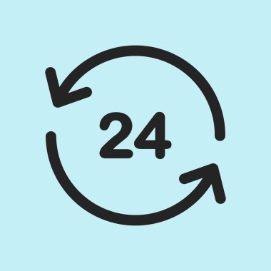 Saat saat etrafında bir gün simgesini açın. Rozet-saat çalışma süresi.