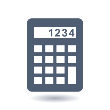 Hesap makinesi simge. Maliyet fiyatını hesaplamak. Düz tasarım stili. 