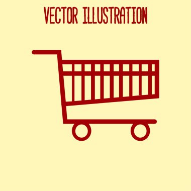 Grafik alışveriş düz simgesi. Bir ürünü Sepete Ekle.