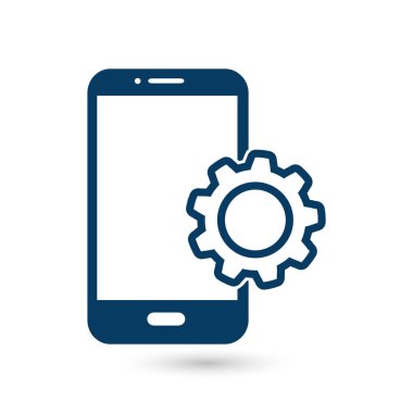 Akıllı telefon hizmetleri simgesi. Mobil kullanıcılar için destek.