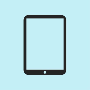 Modern dijital tablet Pc simgesi. Düz tasarım simgesi. 