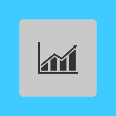 Infographic. Grafik simgesini. Büyüyen grafik erkek. Düz tasarım stili.