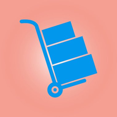 Kutuları simge kamyonla. El kamyon işareti simgesi.