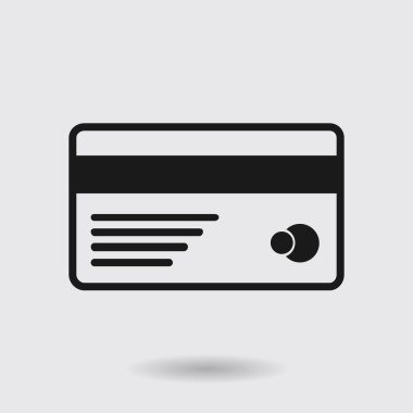 Vektör kredi kartı simgesi. Düz tasarım stili.