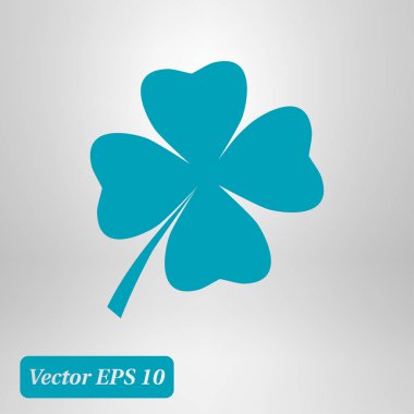 Yaprak yonca işareti simgesi. Aziz patrick sembolü. Ekoloji kavramı. Düz tasarım stili.