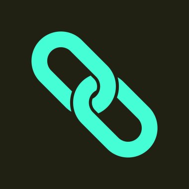 Bağlantı tek simge. Zincir bağlantı simgesi. Kaynağına bağlantı simgesi.