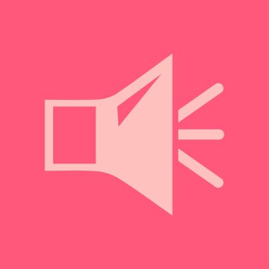 Hoparlör simgesi. Hoparlör ses işareti simgesi. Sembol ses. Düz tasarım stili. 