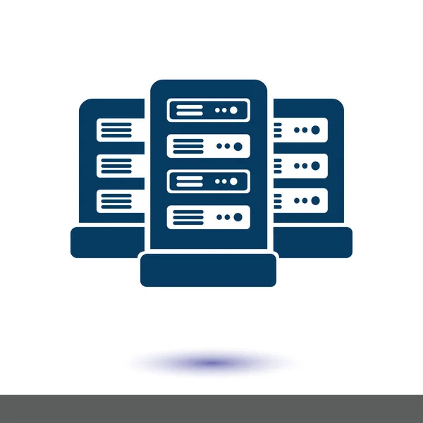 Network Servers Data Center Icon Flat Design Style — Stock Vector