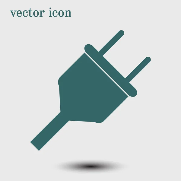 Símbolo Enchufe Eléctrico Vector Web Icono Plano — Vector de stock