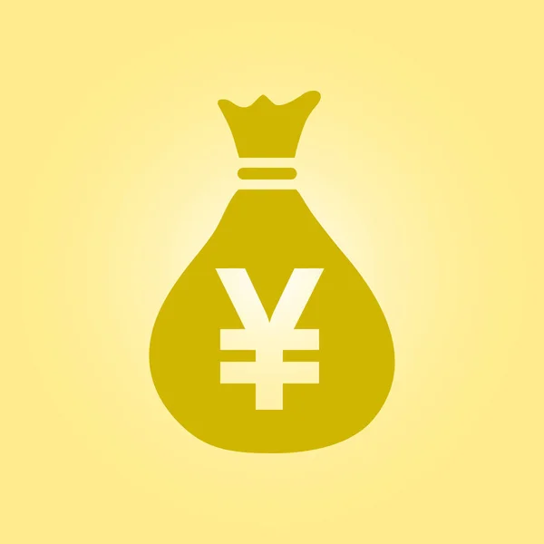 Yen Jpy Währungsblase Symbol Flacher Designstil — Stockvektor