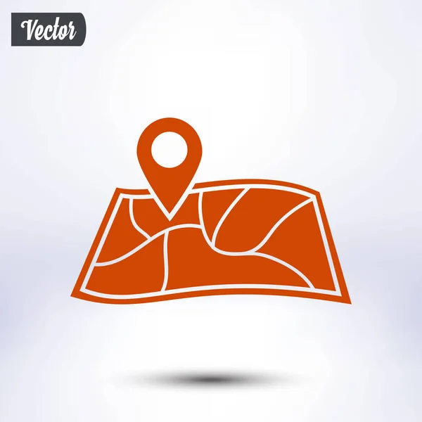 Icono Simple Mapa Pin Ilustración Vectorial — Vector de stock