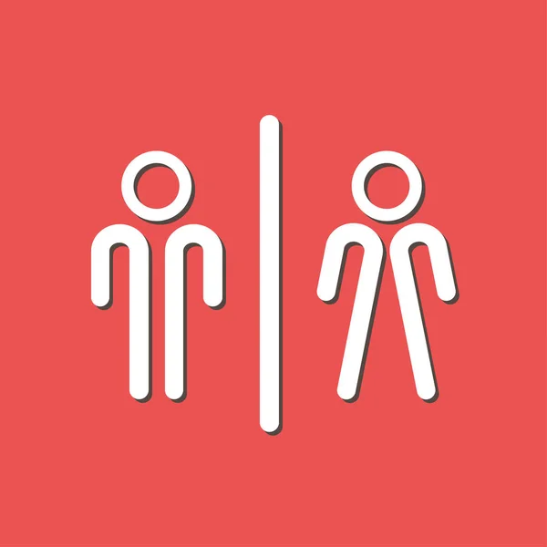 Значок Знака Мужской Женский Туалет Плоский Дизайн — стоковый вектор