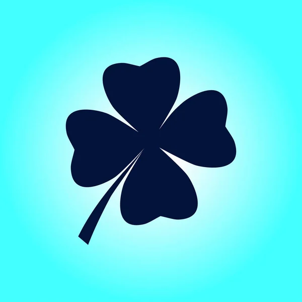 Leaf Clover Sign Icon Saint Patrick Symbol Ecology Concept Flat — Stock Vector