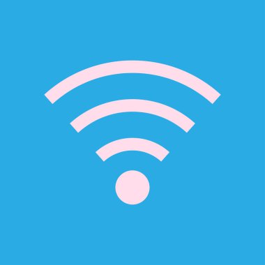 WiFi sembolü. Vektör kablosuz ağ kutsal kişilerin resmi. Düz tasarım stili.