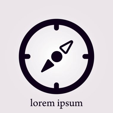 Vektör pusula simgesini. Yöreden yönde. Düz tasarım stili.
