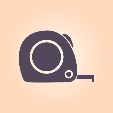  Mezura simgesi. Rulet inşaat sembolü. Boyutları ve ölçüleri. Bir kesim kartı oluşturma.