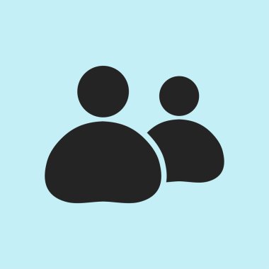 İnsanlar ya da sosyal işareti simgesi. Lider ve onun takipçisi.