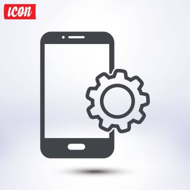 Akıllı telefon hizmetleri simgesi. Mobil kullanıcılar için destek.