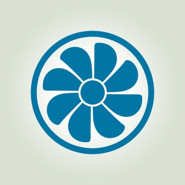 Egzoz fan simge. Vantilatör sembolü. Düz tasarım stili.