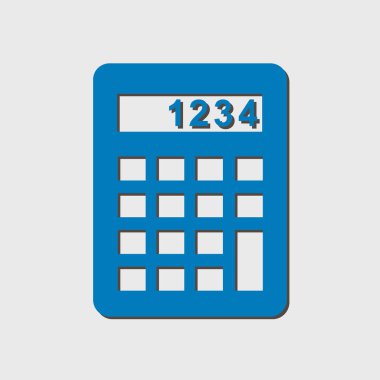 Hesap makinesi simge. Maliyet fiyatını hesaplamak. Düz tasarım stili. 