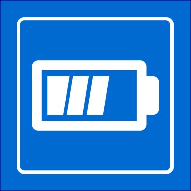 Pil şarj simge vektör. Düz tasarım stili.