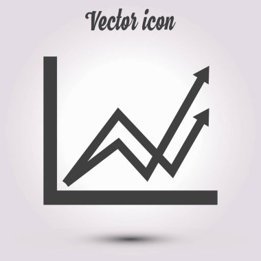 İş grafiği. Infographic. Grafik simgesini. Büyüyen grafik erkek. Düz tasarım stili.