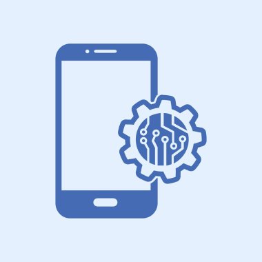 Teknolojik aygıt elektronik devre. Teknoloji düzeni kare simgesi. 