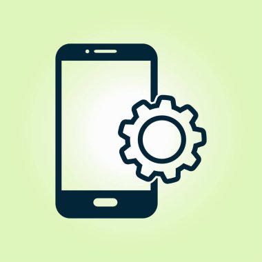 Akıllı telefon hizmetleri simgesi. Mobil kullanıcılar için destek.