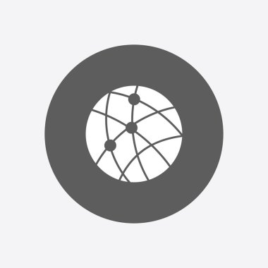 Küresel teknoloji veya sosyal ağ simge işareti simgesi.