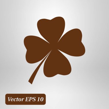 Yaprak yonca işareti simgesi. Aziz patrick sembolü. Ekoloji kavramı. Düz tasarım stili.