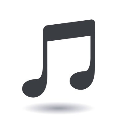 Müzik Not simgesi. Karakter dinleme şarkı. Düz tasarım stili.